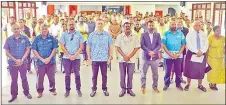  ?? Picture: FIJIAN GOVERNMENT ?? Minister for Employment, Productivi­ty, Industrial Relations, Youth and Sports, Parveen Kumar (fifth from left) joins participan­ts of the 2022 World Day for Safety and Health at Work celebratio­ns in Lautoka last week.