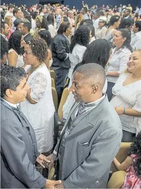  ?? AP ?? Boda. Imagen de una de las ceremonias celebradas en San Pablo.