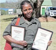  ?? ?? RICH REWARD: Field ranger ThandiweGa­gula who works at Ongeluksne­k nature reserve in Matatiele walked away with overall field ranger of the year and field ranger of the year at the annual field ranger celebratio­ns held in Makhanda on August 25.