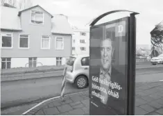  ??  ?? Une affiche de campagne du Parti de l'indépendan­ce, à Reykjavik