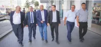  ?? (Courtesy) ?? JOINT LIST LEADERSHIP on their way to a meeting yesterday with Public Security Minister Gilad Erdan.
