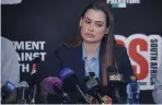  ?? (BDS South Africa) ?? SOUTH AFRICAN celebrity and model Shashi Naidoo attends a BDS press conference in Johannesbu­rg last month.