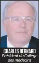  ??  ?? CHARLES BERNARD Président du Collège des médecins