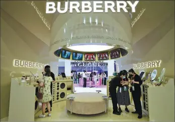  ?? ZHANG WEI / CHINA DAILY ?? The booth of Burberry at the ongoing China Internatio­nal Consumer Products Expo in Haikou, Hainan province.