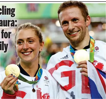  ?? ?? Cycling royalty: Dame Laura and Sir Jason Kenny have 12 Olympic golds between them