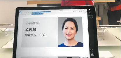  ?? AP ?? Meng Wanzhou, detenida el 1 de diciembre.