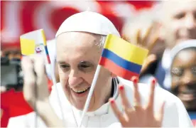  ?? ARCHIVO ?? El papa Francisco finalizará su visita este domingo en Cartagena.