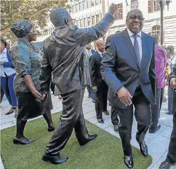  ?? Picture: HALDEN KROG ?? DEVIL IN THE DETAIL: Finance Minister Nhlanhla Nene arrives at parliament to give his 2015 budget speech