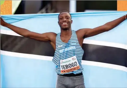  ??  ?? Golden boy:
Tebogo won a gold medal in the 100m