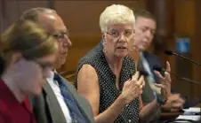  ?? Jessie Wardarski/Post-Gazette ?? Jayne Miller, Pittsburgh Parks Conservanc­y president and CEO, right, answers several questions from City Council members during a meeting Sept. 11 regarding the partnershi­p between the Pittsburgh Parks Conservanc­y and the city.