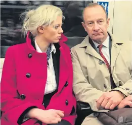  ?? Picture: TANYA GOLD ?? Together... Jo Marney beside Ukip chief Henry Bolton on the Tube this week after he said they had agreed to split up
