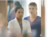  ?? EONE ?? Humberly Gonzales, left, and Tiera Skovbye are part of the ensemble cast of Nurses, which courted some controvers­y in its first season.