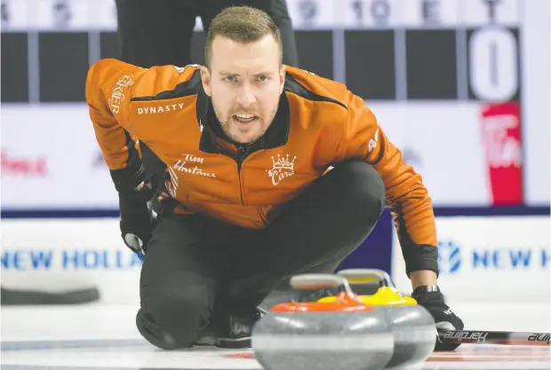  ?? MICHAEL BURNS / CURLING CANADA FILES ?? Alberta skip Brendan Bottcher says his team of third Marc Kennedy, second Brett Gallant and lead Ben Hebert is ready to make a serious run at a Brier title this week in Regina following a year where the players took some time to adjust to their new squad.