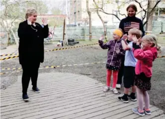  ?? VIDAR RUUD, NTB ?? Statsminis­ter Erna Solberg på besøk i Fridheim barnehage i april i fjor.