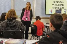  ?? BILL LACKEY / STAFF ?? An Excellence in Teaching Award winner, Joanne Gilley likes to encourage her students to think critically and use creativity to solve problems.