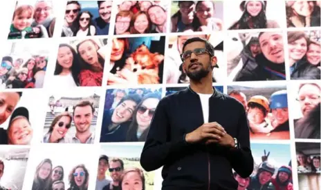  ?? JUSTIN SULLIVAN/GETTY IMAGES ?? Google CEO Sundar Pichai has pledged to infuse all its products with a powerful AI technique to automatica­lly find and filter questionab­le content.