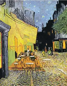  ?? MUSEU VAN GOGH, AMSTERDAM ?? ‘TERRASSA DE CAFÈ A LA NIT’, 1888
Van Gogh va pintar aquest suposat ‘Sant Sopar’ a Arle. Dotze figures, una d’elles al centre i destacada, servint els altres, i una altra fugint cap a la foscor