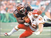  ?? ANDY LYONS — GETTY IMAGES ?? Cincinnati linebacker Vontaze Burfict (55) has received another suspension by the NFL, this one for five games.