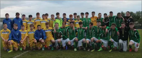  ??  ?? The Wicklow Rovers under-16s and the Wicklow Kennedy Cup under-14 squad after their game last weekend.