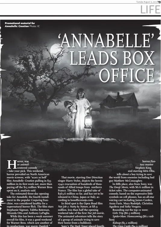  ?? Photo: IC ?? Promotiona­l material for Annabelle: Creation