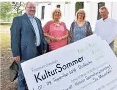  ?? FOTO : NORBERT PRÜMEN ?? Jürgen Konkohl, Gudrun Tomberg, Gudrun Engels und Ingo Schäfer (von links) stellten das Programm vor.