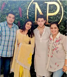  ??  ?? Team Shaadi Squad at Priyanka Chopra and Nick Jonas’ Roka ceremony
