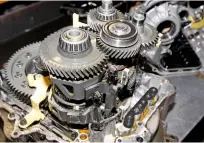  ??  ?? Twin-clutch automated manual gearboxes, such as this VAG DSG, have more in common internally with a manual transmissi­on than a convention­al automatic.