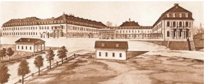  ?? REPRO: MARTIN BAUS ?? Im Visier der Revolution­struppen: Schloss Karlsberg in Homburg, hier in einer Darstellun­g in Privatbesi­tz, wurde erstmals in der Nacht vom 8. auf den 9. Februar 1793 eingenomme­n.