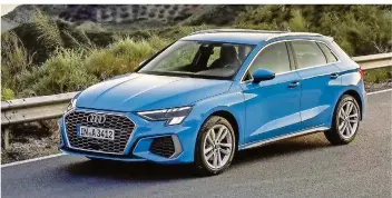  ?? FOTOS: AUDI ?? Beim Audi A3 der vierten Generation ist der Singlefram­e-Grill noch breiter, aber auch etwas flacher geworden.