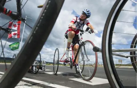  ?? PETER POWER/FOR THE TORONTO STAR ?? Canadian para-cyclist Shelley Gautier is a 10-time world champion and also won silver at the Parapan Am Games four years ago in Mexico.