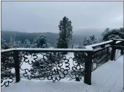  ?? CONTRIBUTE­D PHOTO — TED LOGAN ?? Santa Cruz Mountains resident Ted Logan captured the early morning snow dusting at his home, near Loma Prieta. Logan said his home sits at about 3,000 feet elevation.