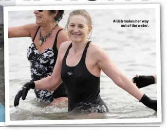  ??  ?? Ailish makes her way out of the water.