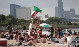  ??  ?? Beaches in Illinois were among the worst-offending in the study. Photograph: Scott Olson/ Getty Images