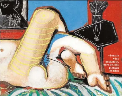  ??  ?? «Susana y los ancianos», obra de 1955 pintada en Niza