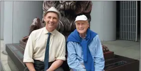  ?? PBS/TNS ?? Actor Mark Rylance (left) and his father, David Waters, revisit the site where his grandfathe­r fought during World War II in PBS’ “My Grandparen­ts’ War,” airing Sunday.