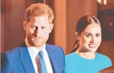  ?? — AFP file photo ?? Harry and Meghan leave a er a ending the Endeavour Fund Awards at Mansion House in London on March 5.