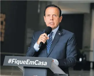  ?? GOVERNO SP ?? Distanciam­ento. Governador João Doria anuncia diretrizes para as escolas de São Paulo