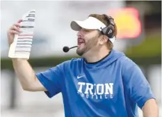  ?? STAFF PHOTO BY ROBIN RUDD ?? Trion High School head football coach Sean Patrick is happy the GHSA ratified a proposal to separate public and private schools in the postseason in the state's three lowest classifica­tions.