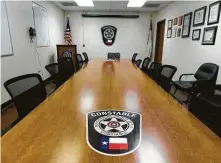  ?? Jason Fochtman / Staff file photo ?? A conference room doubles as a media room at Montgomery County Precinct 4 Constable’s Office in New Caney.