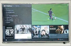  ?? VODAFONE ?? Una imatge de la interfície del nou servei de televisió