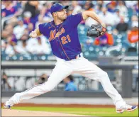  ?? The Associated Press Jessie Alcheh ?? Max Scherzer blanked the Braves on four hits and no walks while striking out 11 over seven innings Saturday in the Mets’ 6-2 victory at Citi Field that capped a doublehead­er sweep.