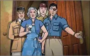  ?? CONTRIBUTE­D BY FXX ?? Appearing in the first episode of “Archer” season nine are, from left, Reynaud (voiced by Adam Reed), Malory Archer (voiced by Jessica Walter), Pam Poovey (voiced by Amber Nash) and Sterling Archer (voiced by H. Jon Benjamin).