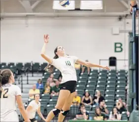  ?? Courtesy of Siena College Athletics ?? Siena volleyball player Abby Huffman is in California, taking classes remotely this fall. She says campus seems like a high-risk place to be.