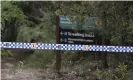  ??  ?? A sign to the track at Wentworth Falls. Photograph: David Swift/AAP