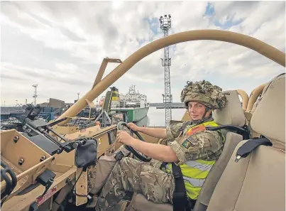  ??  ?? Last year over 100 vehicles arrived from Germany for use in Leuchars as part of the move to Fife.