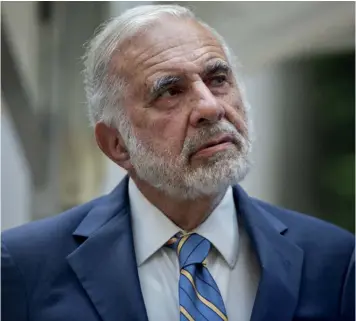  ?? BLOOMBERG ?? Feared corporate raider Icahn known for daring leveraged buyout, breaking up firms and selling their pieces