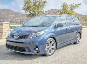  ?? TOYOTA MOTOR SALES USA VIA AP ?? LEFT This undated photo shows the Toyota Sienna, the only minivan available with all-wheel drive.