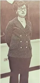  ?? COURTESY OF ELIZABETH GRECO ?? History and social studies teacher Rosalyn Zimmerman, as pictured in the 1977 Cresskill High School yearbook.