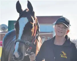  ??  ?? Monica Ryan with Still A Star at Longford. Picture Peter Staples.