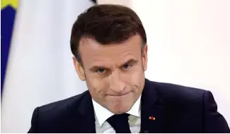  ?? ?? Le président français Emmanuel Macron, mardi 16 janvier 2024, au palais de l'Élysée à Paris.